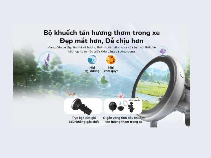 Bộ khuếch tán hương thơm trong xe dễ chịu