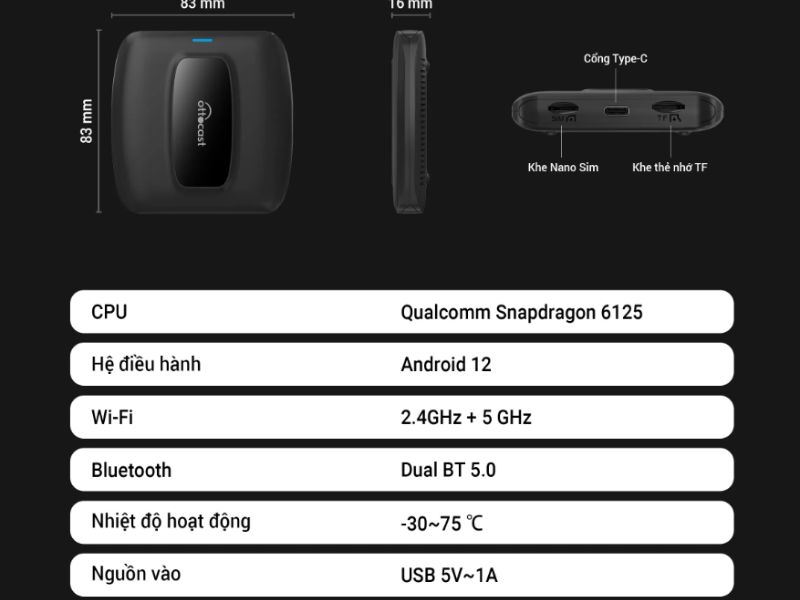 Thông số kỹ thuật Android Box OttoAiBox P3SE Thông số kỹ thuật Android Box OttoAiBox P3SE